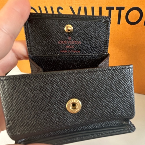 LOUIS VUITTON Vintage 2001 Compact Wallet black epi - Picture 5 of 8